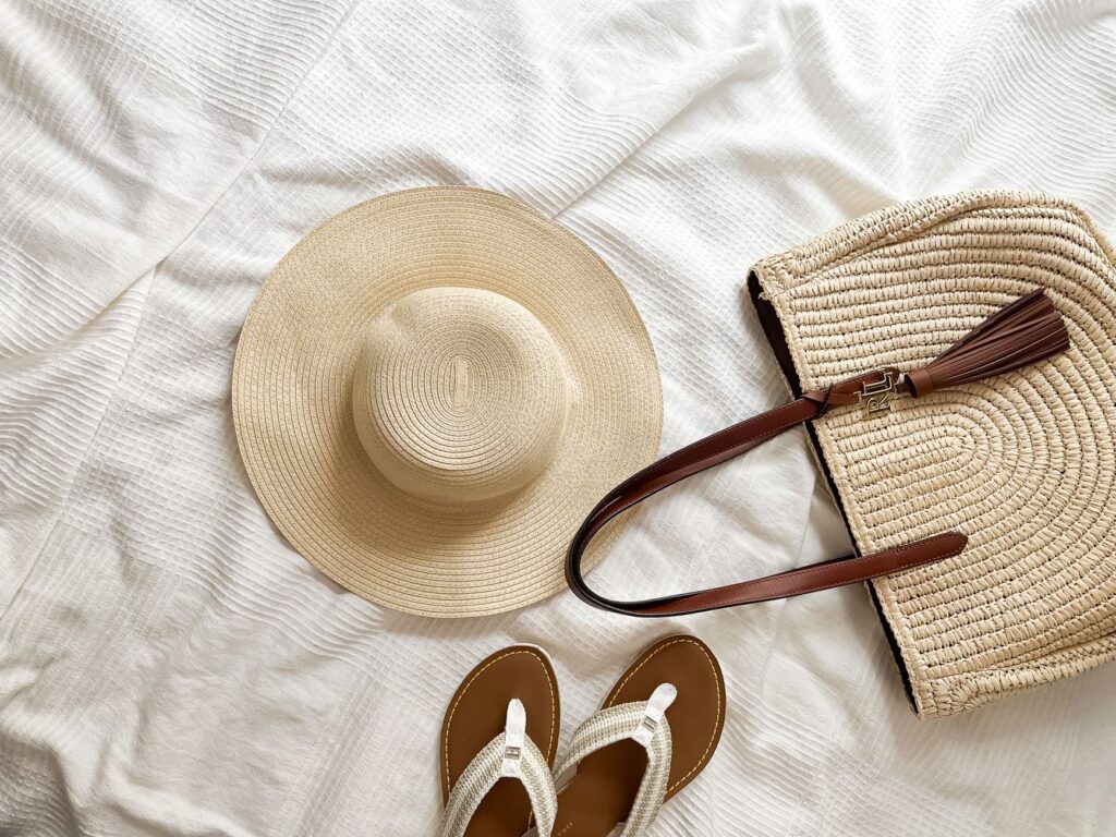 A flat lay of affordable, chic wardrobe pieces