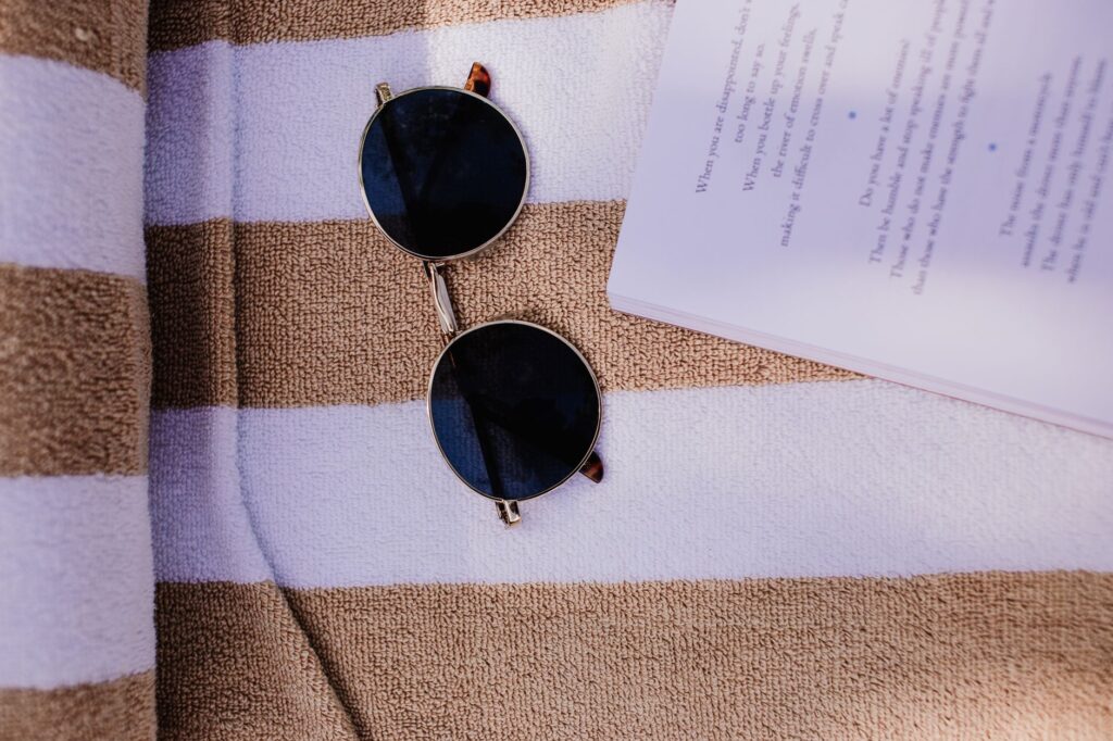 A flat lay of different sunglasses styles