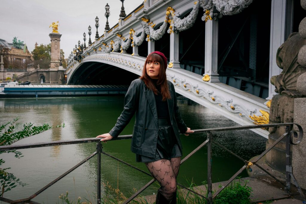 A woman in effortless Parisian-inspired style