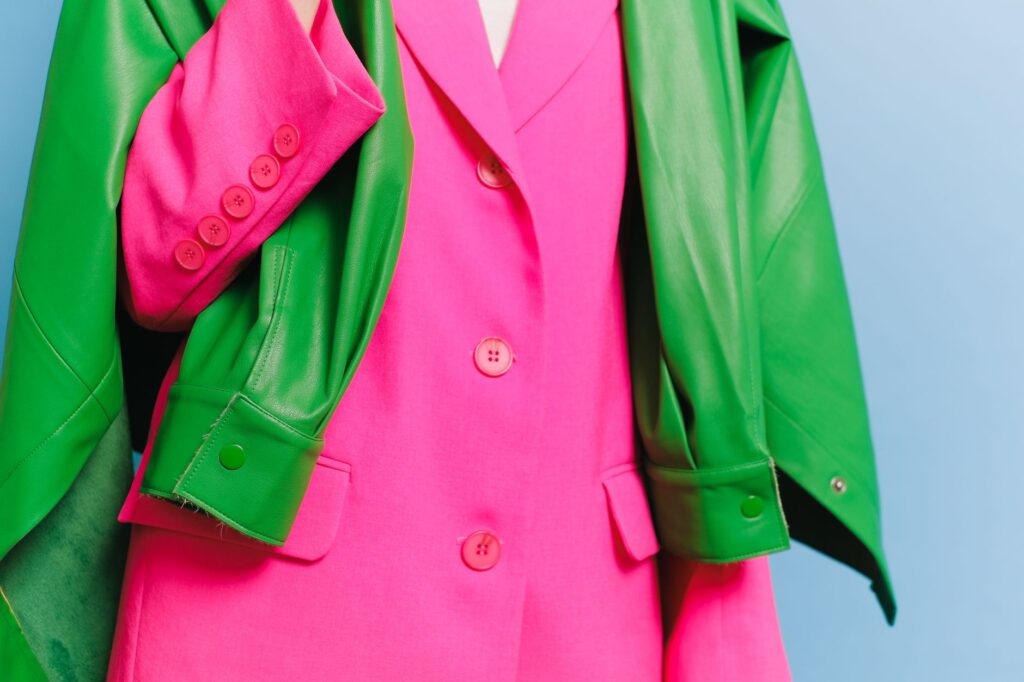 Woman wearing jewel tones that complement her complexion