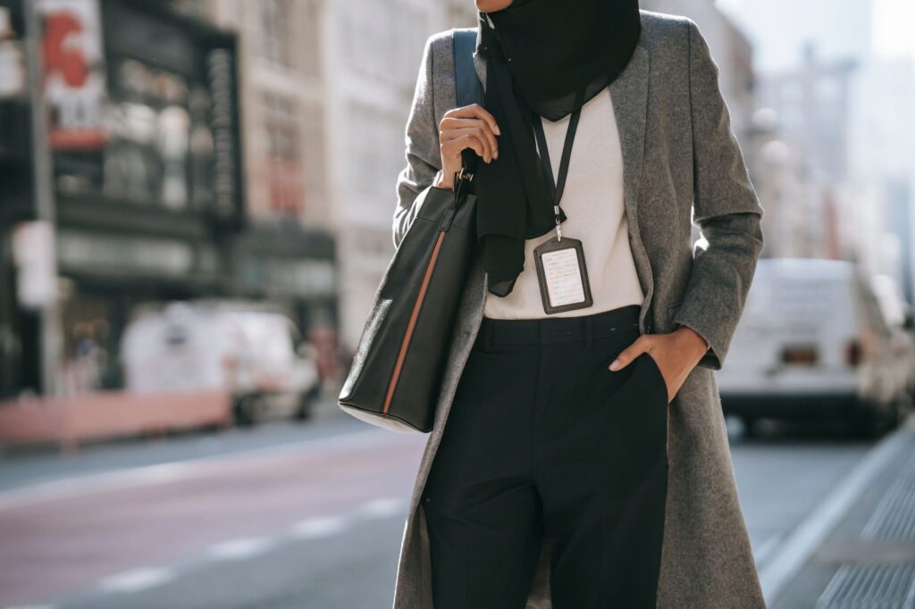 Cardigan styled as a top with trousers