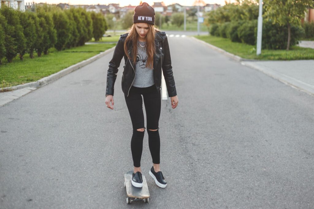 leather jacket jeans casual outfit