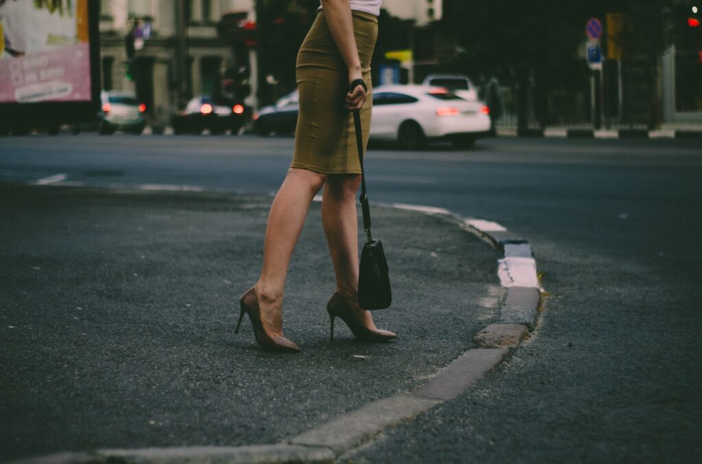 A camisole and heels turn a pencil skirt into an evening look